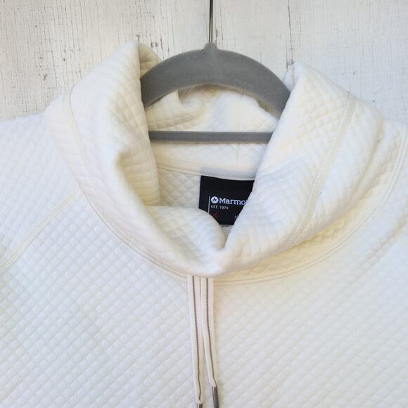 Marmot Annie Micro Quilted Funnel Neck Sweatshirt Women's Large Ivory Minimalist - Picture 3 of 8